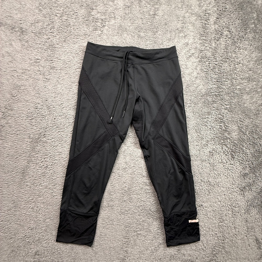 Adidas Stella McCartney Leggings Black Crop Women XS Yoga Gym Workout Drawstring